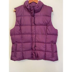 Eddie Bauer Puffer Vest Jacket Down Women's XL‎ Purple Premium Quality